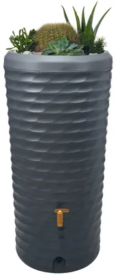 Immagine prodotto di 4rain JOLIE 2in1 serbatoio per pioggia 230 litri grigio grafite incl. ciotola per piante
