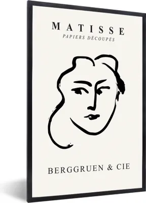 Produktbild von MuchoWow® Gerahmtes Poster Abstrakt - Frau - Henri Matisse - Alte Meister 40x60 cm - Poster mit Schwarzem Bilderrahmen Wandposter Rahmen Foto Bilder - Papierdruck - Wandbilder