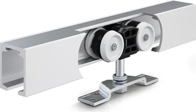 Produktbild von Geze Schiebetürbeschlag Perlan 140 Flügelbreite 50-104cm EV1 mit Winkel - 119338