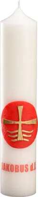 Produktbild von Apostelkerze JAKOBUS DER JÜNGERE mit Wachsauflage Elfenbein 300 x Ø 60 mm, 1 Stück