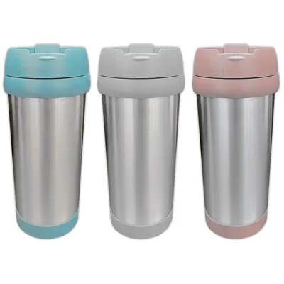 Produktbild von 3er Set Thermobecher 450ml Isolierbecher Edelstahl Kaffeebecher Isolierflasche Kühlbecher 0,45l Thermosflasche