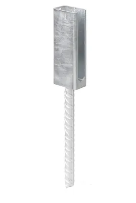 Produktbild von Alberts Pfostenträger für Doppelstab-Gittermatten mit Riffelstahldolle für Pfosten 60 x 40 mm