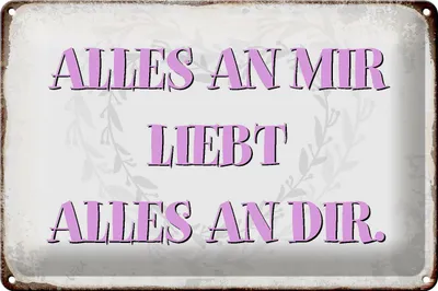 Produktbild von Blechschild Spruch 30x20cm alles an mir liebt alles an dir