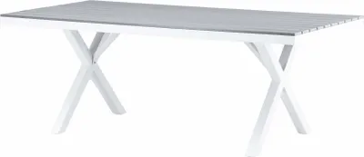 Obrázok produktu pre FURNLUX Vonkajší jedálenský stôl Garcia Grey And White 100 cm / Hlavná farba: sivá / Rozmery: 100 x 200 x 74 cm