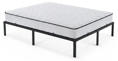 Produktbild von Klappbett mit Matratze - Metall-Gästebett - 140 x 200 cm - Modernes Design - Schwarz