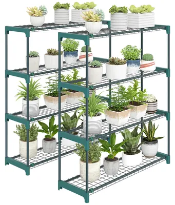 Obrázek produktu pro Podpěra pro rostliny, stabilní konstrukce, odolný materiál, zelená barva, rozměry 90 x 28 x 104 cm