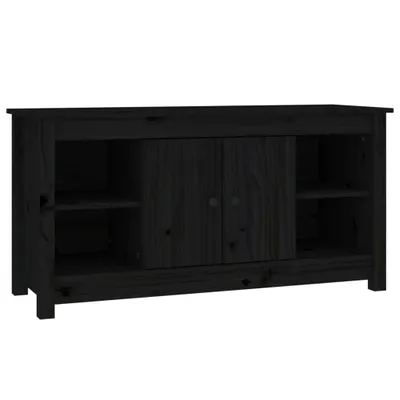 Produktbild von vidaXL TV-Schrank Schwarz 103x36,5x52 cm Massivholz Kiefer