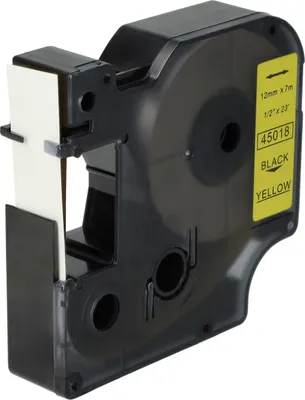 Produktbild von vhbw Schriftband-Kassette kompatibel mit Dymo LabelPoint 150, 300, 350, 200, 250, 100 Etiketten-Drucker 7m x 12mm Schwarz auf Gelb