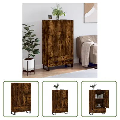 Produktbild von The Living Store Highboard Räuchereiche 69,5x31x115 cm Holzwerkstoff