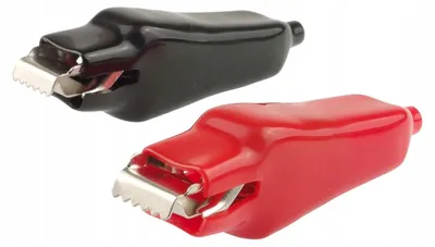 Produktbild von conCroc Krokodilklemmen Set schwarz rot für Elektroniktests