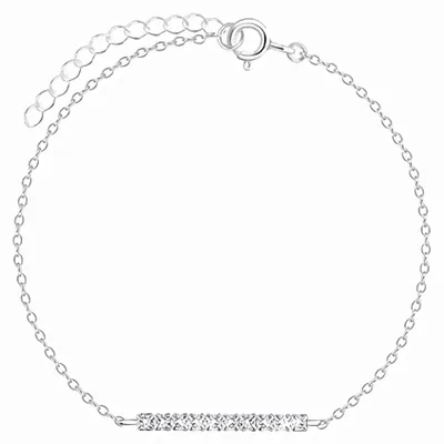 Produktbild von 925 Silber Armband Damen „Stab mit Kristallen“