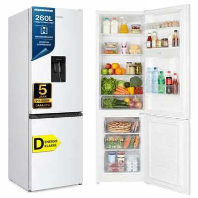 Productafbeelding van Heinner HC-HM260INVWDD Koel-vriescombinatie 260 L, Waterdispenser, Elektronische Regeling, Wit