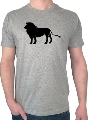 Produktbild von Huuraa Herren T-Shirt Löwe Silhouette L Sport Grey Bio Baumwolle Fairtrade Herrenshirt Geschenkidee