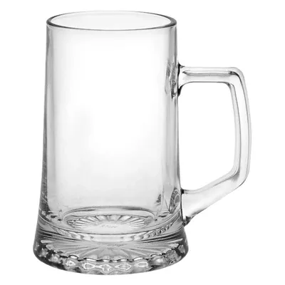 Obrázek produktu pro Skleněný korbel 0,4 l – pivní půllitr s uchem ze silného čirého skla