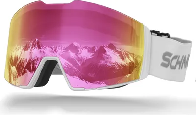 Produktbild von Schnorr Skibrille Edge Weiß | Full REVO Pink verspiegelt, Anti-Fog, UV400, 45 mm Band