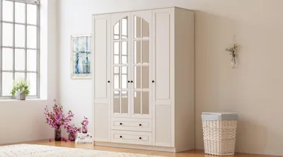 Productafbeelding van Skye Decor, model Rb-112, garderobekast, matwit, spaanplaat, 140 x 184 x 52 cm