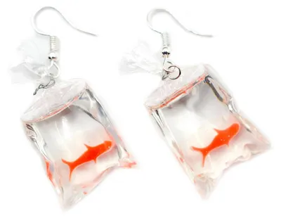 Produktbild von Goldfischtüte Ohrringe Miniblings Hänger Fisch Goldfisch Aquarium Tüte Koi