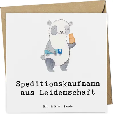 Produktbild von Mr. & Mrs. Panda Grußkarte Speditionskaufmann Leidenschaft - Weiß - Geschenk, doppelkarte, anlasskarte, faltkarte, Glückwunschkarte, Klappkarte
