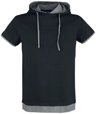 Produktbild von RED by EMP Herren Schwarzes T-Shirt mit Kapuze XL