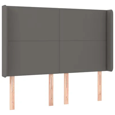 Obrázek produktu pro vidaXL Čelo postele s ušima šedé 147x16x118/128 cm Imitace kůže