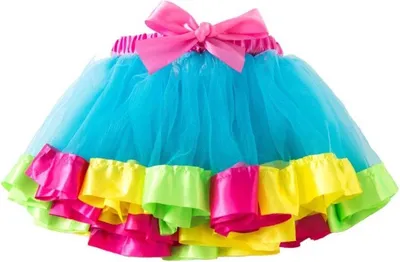 Immagine prodotto di Jumada's - Tutù da bambina S - Da 3 mesi a 2 anni - Azzurro - Rosa, giallo e verde - Gonna - Gonne da ballo arcobaleno - Abbigliamento da bambina -