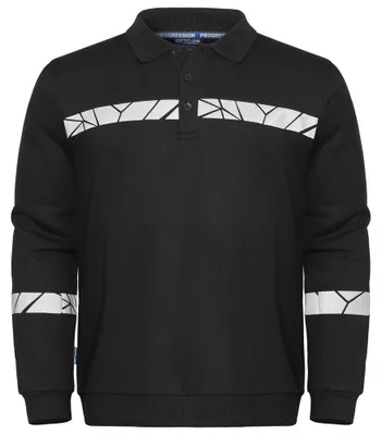 Productafbeelding van Projob - Poloshirt met rits voor heren, lange mouwen, model ET914 (maat M) (zwart)