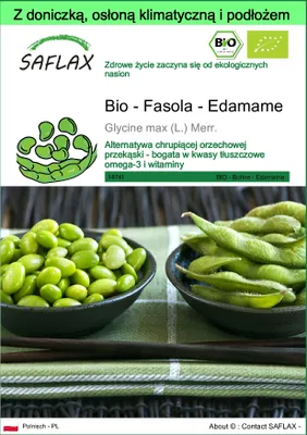 Zdjęcie produktu dla SAFLAX - Garden to go - Bio - Fasola - Edamame - 8 Nasiona - Z doniczką, pokrywą klimatyczną i podłożem do uprawy - Glycine max (L.) Merr.