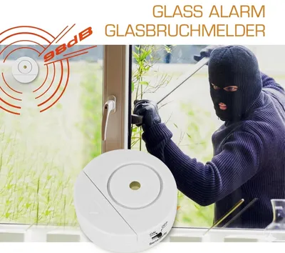 Produktbild von GLASBRUCHMELDER 98dB Alarm Fensteralarm Glasbruchalarm Glasbruchsensor Fensterschutz Alarmanlage Glasbruch Melder Fenster Schutz Sensor 99