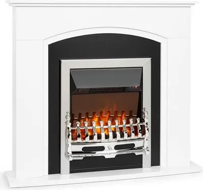 Produktbild von Klarstein Verbier Elektrischer Kamin Elektrokamin, 1000 / 2000 W, dimmbares LED-InstaFire ohne Feuer und Rauchentwicklung, Fernbedienung, Thermostat, Timer, Wochentimer, Open Window Detection, weiß