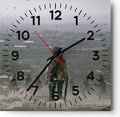 Produktbild von Wanduhr - Quadrat - Glasuhr - Fantasie Krieg - 40x40cm - Schleichendes Uhrwerk - Lautlos - zum Aufhängen bereit - Dekoration Modern - Wanddekoration aus Glas - C4AC40x40-4101