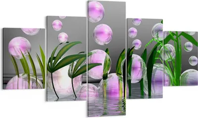 Produktbild von Bild auf Leinwand - Leinwandbild - Computer Grafik Blase - 125x70cm - Wand Bild - Wanddeko - Leinwanddruck - Bilder - Kunstdruck - Wanddekoration - Leinwand bilder - Wandkunst - EA125x70-2329
