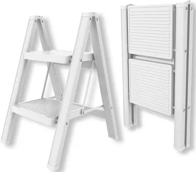 Produktbild von Famanu Aluminium-Trittleiter 2 Stufen – Antislip, leicht und kompakt