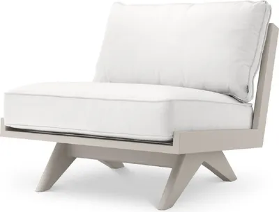 Produktbild von Casa Padrino Luxus Gartensessel Weiß / Sandfarben 80 x 88 x H. 76 cm - Garten Terrassen Hotel Möbel - Luxus Qualität