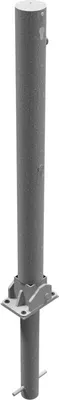 Produktbild von Schake Absperrpfosten umlegbar zum Einbetonieren aus Stahlrohr verzinkt Ø76x2,5mm mit Profilzylinderschloss und Stahlkappe 900mm Überflur