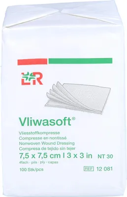 Image de Vliwasoft Vliesstoffkompresse 7.5x7.5cm, 100 St KOM