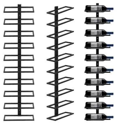 Immagine prodotto di Portabottiglie in metallo nero per 10 bottiglie, da montare a parete