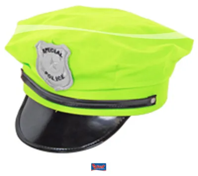 Produktbild von Folat Neongrüner Polizei Hut für Fasching, Karneval & Mottopartys, Einheitsgröße