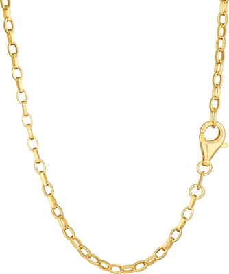 Produktbild von NKlaus Edle Halskette 42cm Erbskette oval, 925 Silber Gelbgold vergoldet, 2,1mm Breite 15017