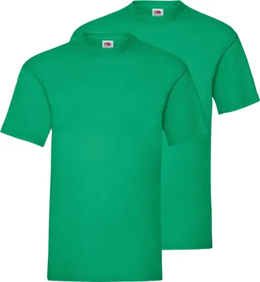 Produktbild von Doppelpack Fruit of the Loom Valueweight T-Shirt + GRATIS MyShirt Stoffbeutel Farbe: maigrün Größe: L