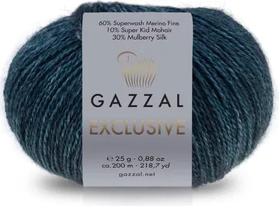 Produktbild von Gazzal Exclusive Lace-Garn 25g/200m Merino-Seide-Mohair Ozeanblau
