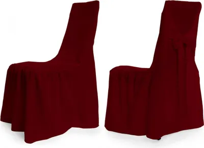 Produktbild von TexDeko Universal Stuhlhusse - Modell Wien - Bordeaux, Stuhlbezug Premium pflegeleicht und wiederverwendbar
