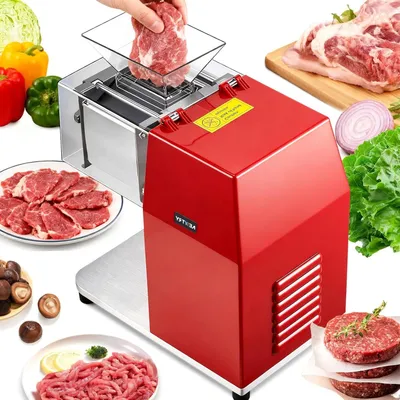 Immagine prodotto di Macchina per tagliare la carne elettrica - Macchina per affettare la carne - Affettatrice per carne - Macchina per tagliare la carne a fette - Dispositivo per tagliare la carne