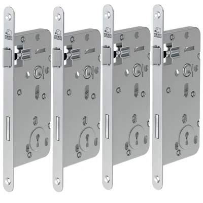 Produktbild von BASI - Einsteck-Zimmertürschloss - SET - 4x ES 922 Ö - Lochung: Buntbart - Stulp 18 mm abgerundet - R/L - 4xÖ9210-0001