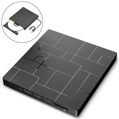 Produktbild von Externes USB-DVD-CD-Laufwerk, DVD-Brenner für Laptop und PC, Laufwerk +/-RW ROM,externer CD/DVD-Brenner und -Player für Windows XP/7/8/10/Linux/Mac OS
