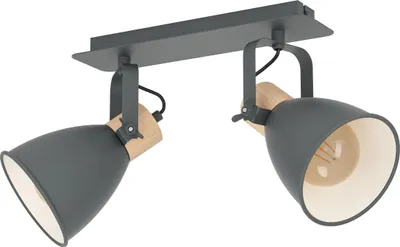 Produktbild von EGLO Deckenlampe Coswarth, Deckenleuchte Vintage, Industrial, Retro, Deckenstrahler, Wohnzimmerlampe in Anthrazit, Creme-Weiß, Natur, Küchenlampe, E27