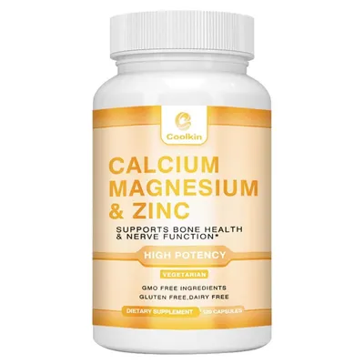 Image de Calcium Magnésium & Zinc 1425mg (120 gélules) Complément alimentaire, os, muscles, articulations, nerfs, système immunitaire