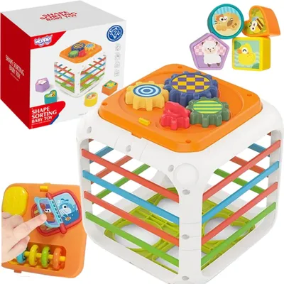 Produktbild von WOOPIE BABY Lernwürfel 4-in-1-Sortierspiel mit Formen ab 18 Monaten