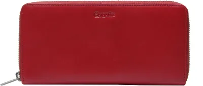 Image de Esquire Cuir porte-monnaie Viktoria Zip Around Wallet Red rouge foncé