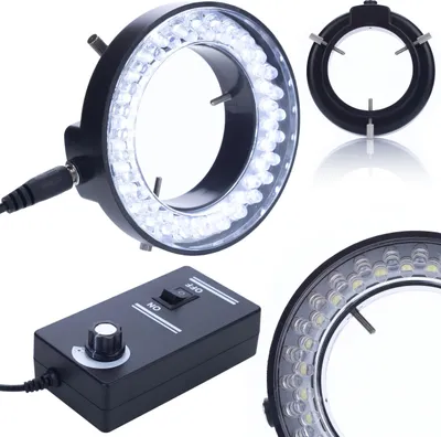 Obrázok produktu pre Rosfix Osvetlenie Mikroskopu 56x LED – Nastaviteľné | Priemer 60 – 95 mm, Stmievač, Vstavaný Zdroj Napájania | Stereo a Digitálne Mikroskopy