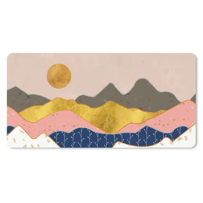 Produktbild von MuchoWow® Schreibtischunterlage Gold - Pastell - Muster 80x40 cm - XXL Mauspad - Gaming Mauspad